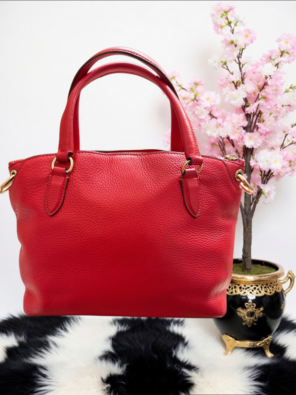 COACH REMI PEBBLED LEATHER SATCHEL - Picture 2 of 5